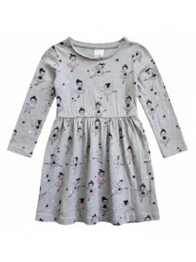 PALOMINO Gray Ballerina Print Long Sleeved Dress Girls Size 2T (92)